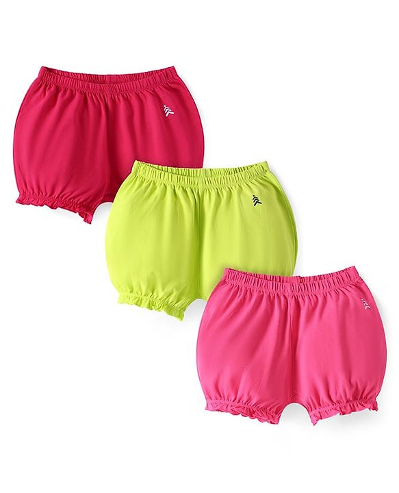 Pine Kids Cotton Elastane Knit Solid Bloomers Pack of 3 (Color may vary)