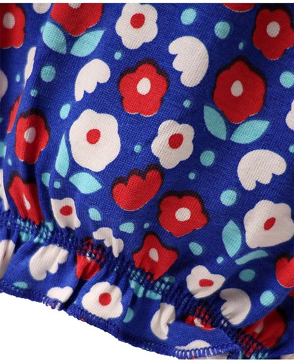 Pine Kids Cotton Elastane Knit Bloomers With Stripes & Floral Print Pack of 3 (Colour May Vary)