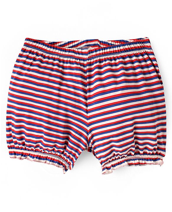 Pine Kids Cotton Elastane Knit Bloomers With Stripes & Floral Print Pack of 3 (Colour May Vary)
