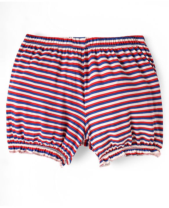 Pine Kids Cotton Elastane Knit Bloomers With Stripes & Floral Print Pack of 3 (Colour May Vary)