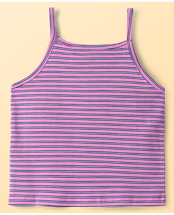 Pine Kids Cotton Knit Singlet Slips with Stripes & Polka Dot Pack Of 3 - Color May Vary