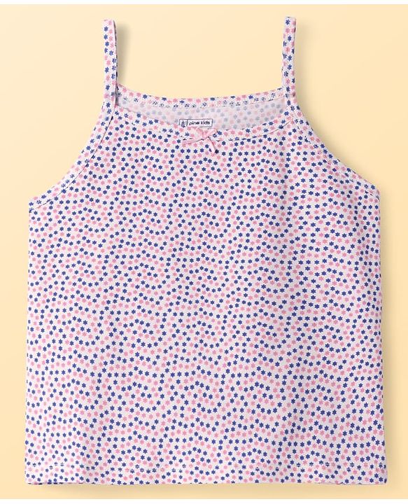Pine Kids Cotton Knit Singlet Slips with Stripes & Polka Dot Pack Of 3 - Color May Vary