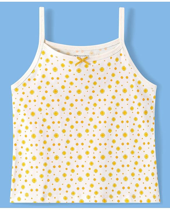 Pine Kids Cotton Knit Singlet Slips with Floral Print Pack Of 3 - Color May Vary