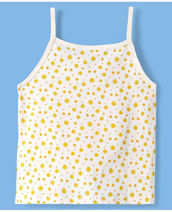 Pine Kids Cotton Knit Singlet Slips with Floral Print Pack Of 3 - Color May Vary