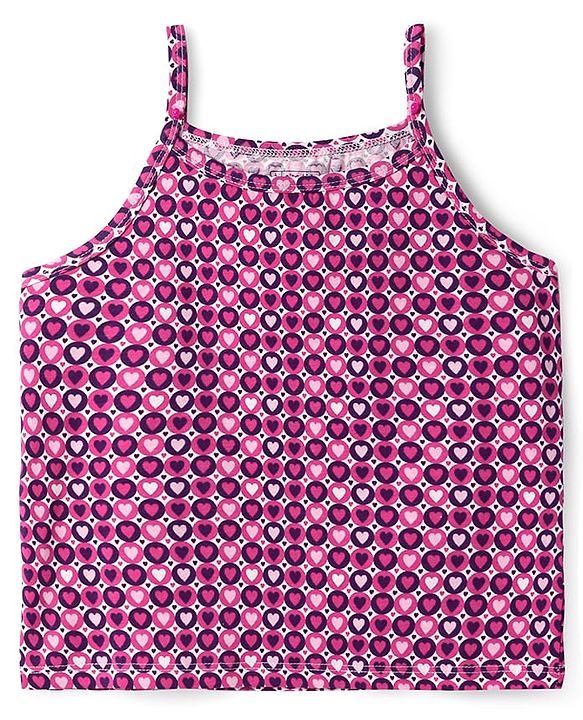 Pine Kids Cotton Knit Singlet Slips with Stripes & Heart Print Pack of 3 - Color May Vary