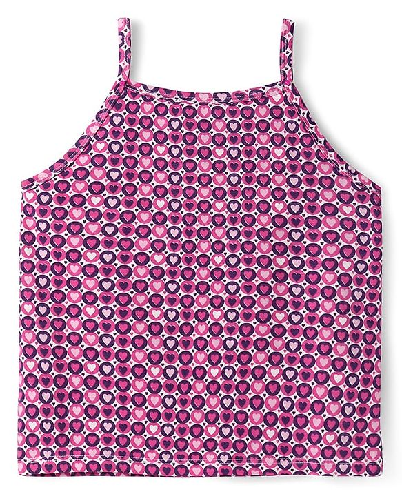 Pine Kids Cotton Knit Singlet Slips with Stripes & Heart Print Pack of 3 - Color May Vary