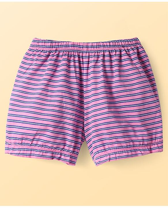 Pine Kids Cotton Knit Bloomers With Stripes & Star Print Pack 3 - Color May Vary