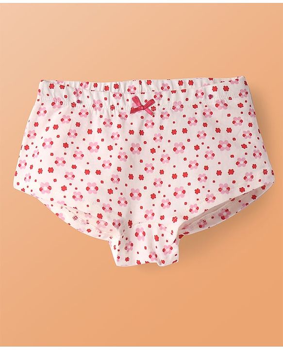 Pine Kids Cotton Knit Panties with Floral Print Pack of 3 - Color May Vary