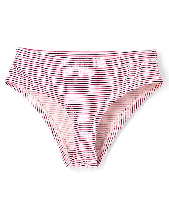 Pine Kids Cotton Elastane Knit Panties with Hearts Print & Stripes Pack of 3 (Color May Vary)