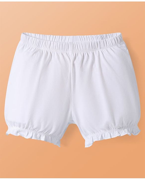 Pine Kids Cotton Knit Solid Color Bloomers Pack 3 - White