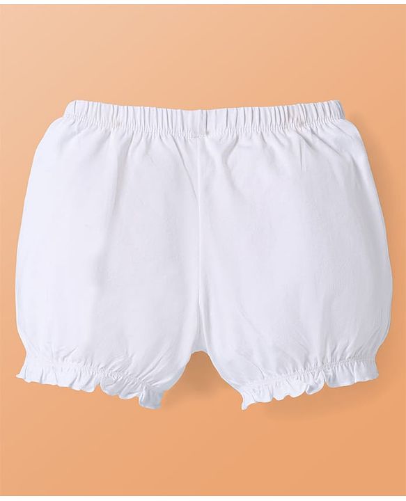 Pine Kids Cotton Knit Solid Color Bloomers Pack 3 - White
