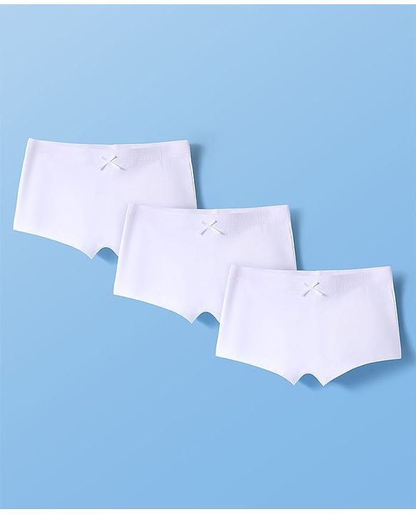 Pine Kids Cotton Elastane Knit Solid Colors Panties Pack of 3 (Color May Vary)