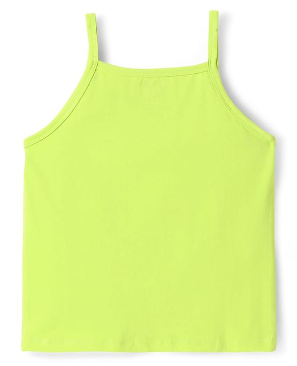 Pine Kids Cotton Elastane Knit Singlet Sleeves So;id Color Slips Pack of 3 (Color May Vary)