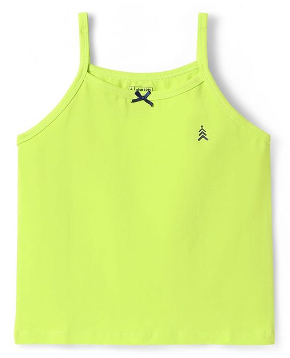 Pine Kids Cotton Elastane Knit Singlet Sleeves So;id Color Slips Pack of 3 (Color May Vary)
