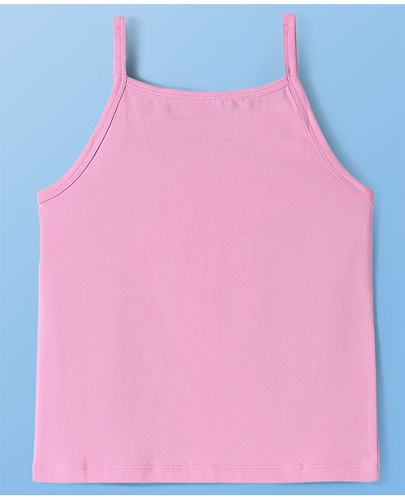 Pine Kids Cotton Elastane Singlet Sleeves Solid Color Slips Pack of 3 (Color May Vary)