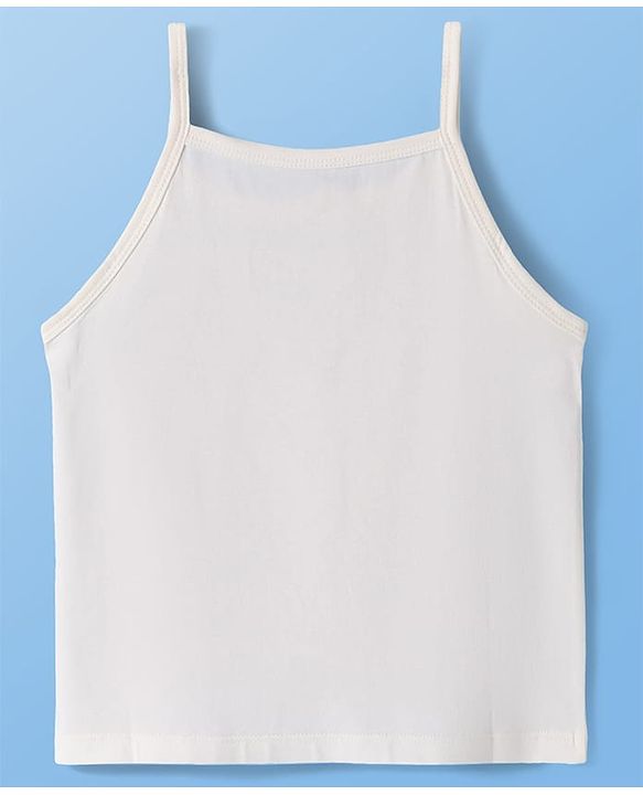 Pine Kids Cotton Elastane Singlet Sleeves Solid Color Slips Pack of 3 (Color May Vary)