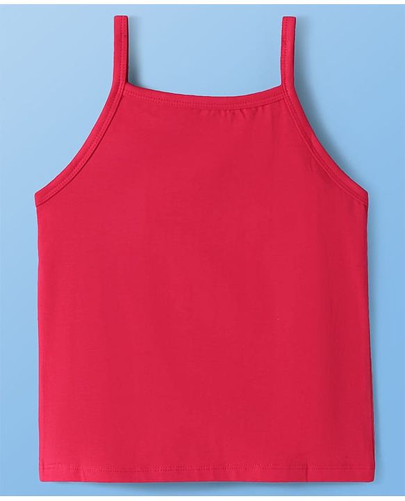Pine Kids Cotton Elastane Singlet Sleeves Solid Color Slips Pack of 3 (Color May Vary)