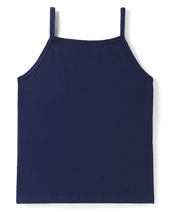 Pine Kids Cotton Elastane Knit Singlet Sleeves Solid Colors Slips Pack of 3 (Color May Vary)