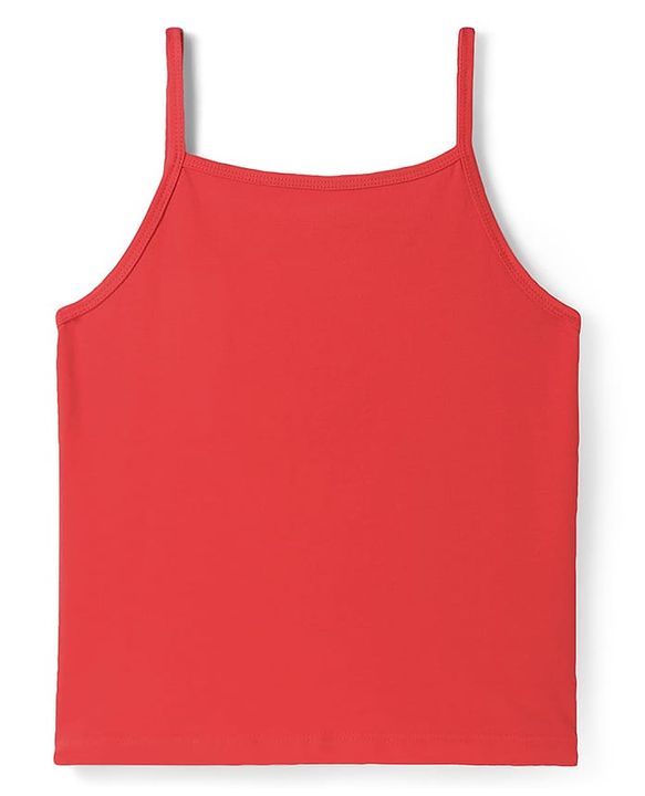 Pine Kids Cotton Elastane Knit Singlet Sleeves Solid Colors Slips Pack of 3 (Color May Vary)