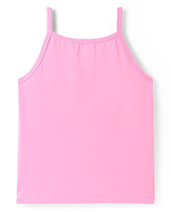 Pine Kids Cotton Elastane Knit Singlet Sleeves Solid Colors Slips Pack of 3 (Color May Vary)