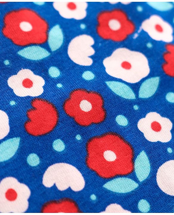 Pine Kids Cotton Elastane Knit Singlet Sleeves Slips with Floral Print & Stripes Pack of 3 (Color May Vary)