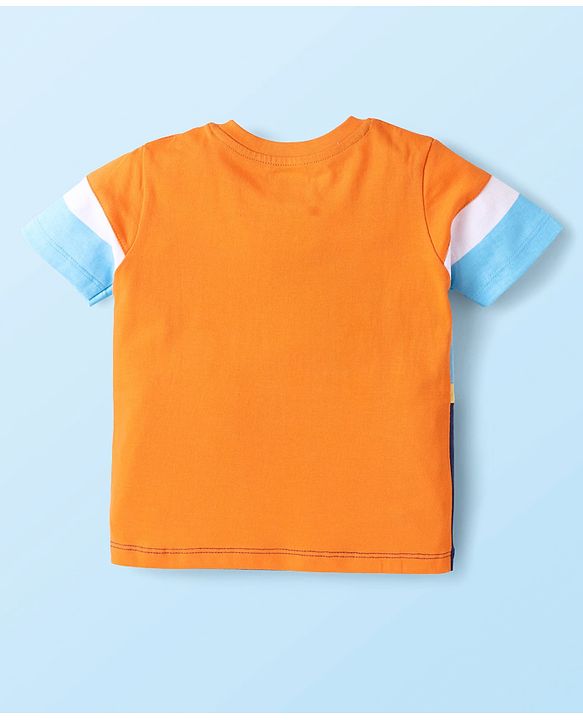 Babyhug Cotton Knit Half Sleeves T-Shirts with Stripes & Boat Print Pack Of 3 - Yellow & White