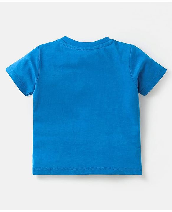 Babyhug Cotton Knit Half Sleeves T-Shirts With Stripes & Animal Print Pack Of 3 - Red & Blue