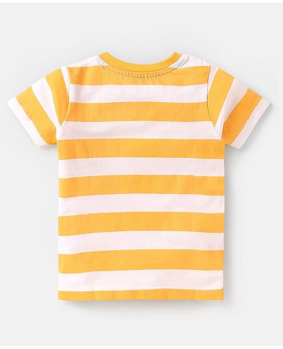 Babyhug Cotton Knit Half Sleeves T-Shirts With Stripes & Animal Print Pack Of 3 - Red & Blue