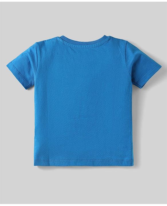 Babyhug Cotton Knit Half Sleeves Striped T-Shirts with Text Print Pack of 3 - Blue & Red