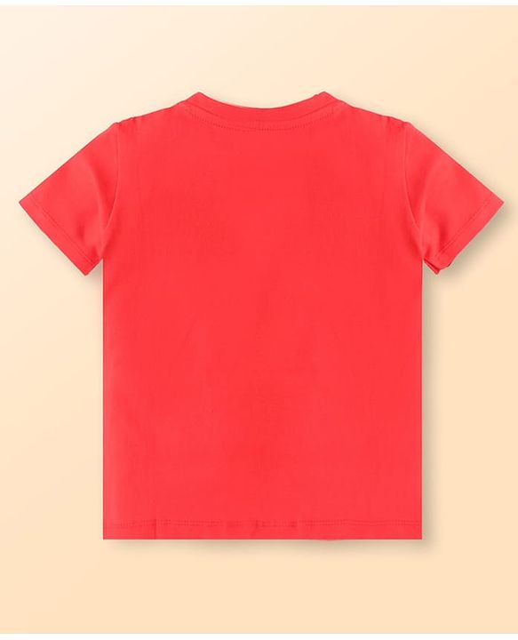 Babyhug Cotton Knit Half Sleeves T-Shirts with Text Print Pack of 3 - White Red & Blue