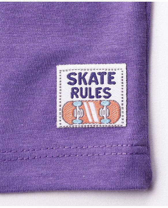Babyhug Cotton Knit Half Sleeves T-Shirt With Skate & Animal Text Print - Purple