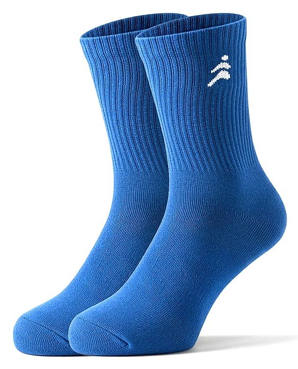 Pine Active Cotton Lycra Knit Breathable Athletic Logo Designed Socks Pack Of 3 - Black Red & Blue