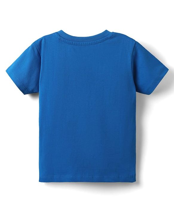 Babyhug Cotton Knit Half Sleeves T-Shirts with Animal Print & Stripes Pack of 3 - Blue Red & White