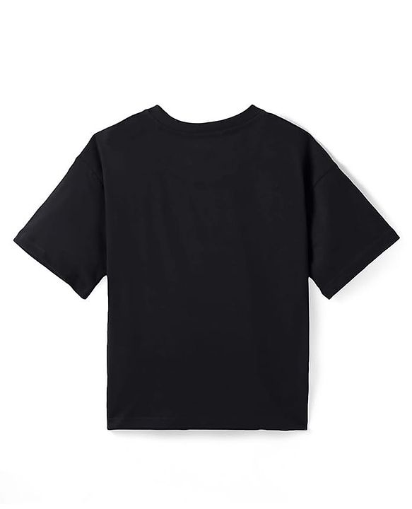 Pine Kids Lucas Single Jersey Knit Half Sleeves Oversized Drop Shoulder T-Shirt With Storm Trooper Graphic & Gel Print Detailing - Black