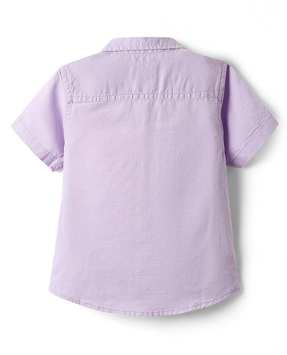 Babyhug Cotton Linen Half Sleeves Solid Shirt- Lime Green