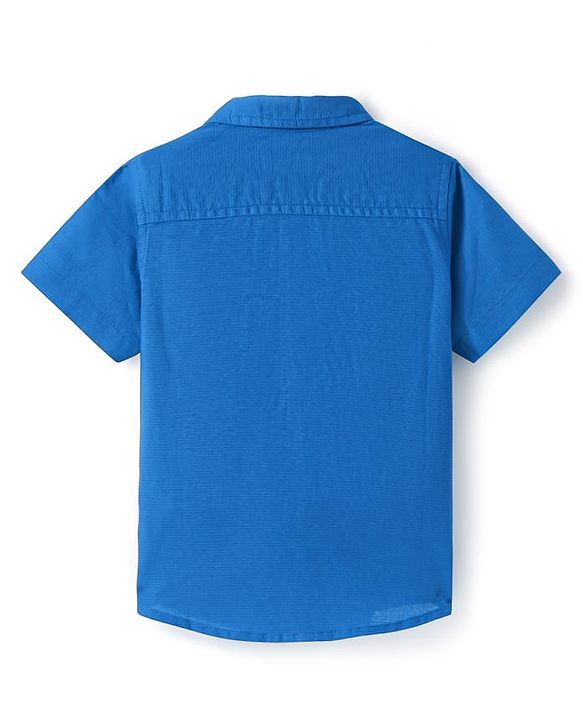 Babyhug Cotton Linen Half Sleeves Solid Shirt- Lime Green