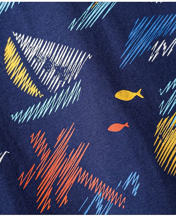 Babyhug Cotton Knit Half Sleeves T-Shirt with Nautical Theme Print - Navy Blue