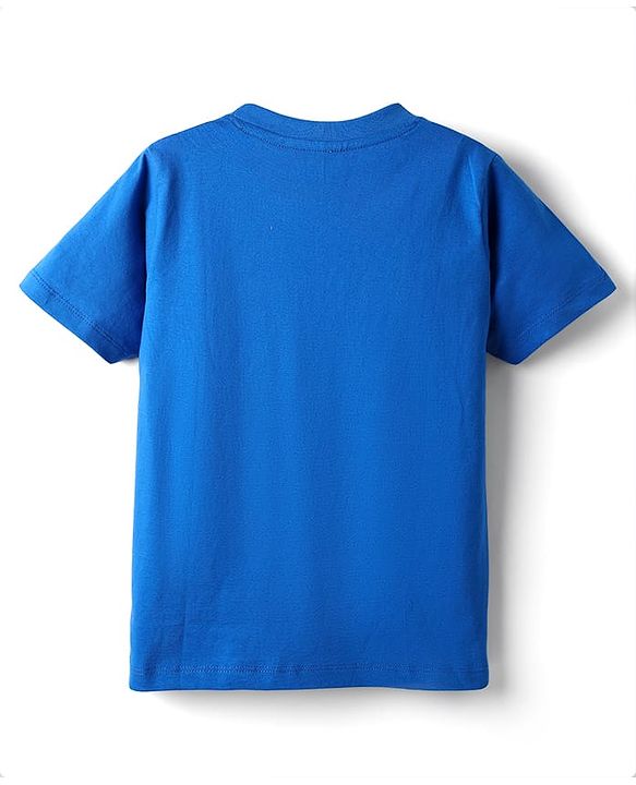 Babyhug Cotton Knit Half Sleeves T-Shirt with Nautical Theme Print - Blue