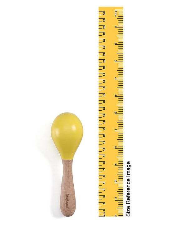 Babyhug Maracas Wooden Rattle Toy Set of 2 for Babies & Toddlers|Sensory Play|Fine Motor Skills & Brain Development|Multicolour|BIS Certified