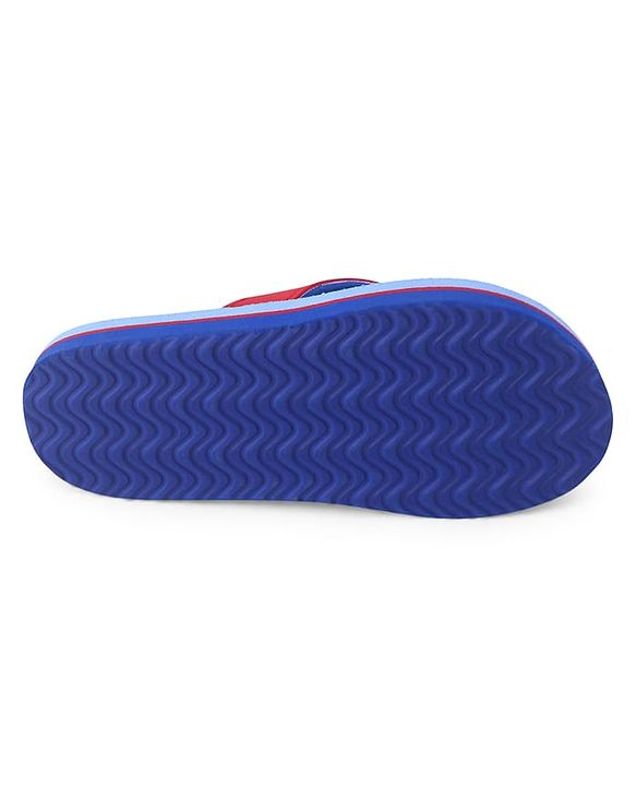Pine Kids Slip On Flip Flops  with Stars Print - Light Blue & Red