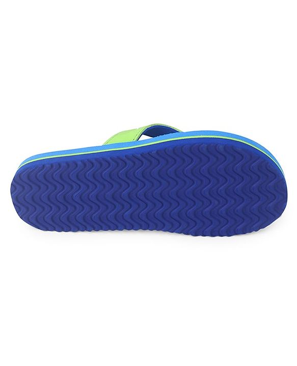 Pine Kids Slip On Flip Flops  with Soccer Print - Blue & Green