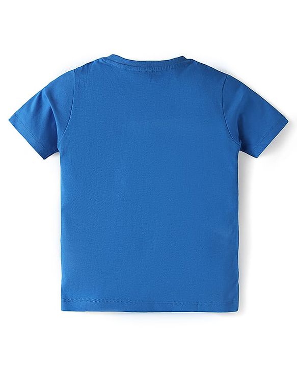 Babyhug Cotton Knit Half Sleeves T-Shirts With Fries & Burger Print Pack of 3 - Navy Blue Blue & Yellow