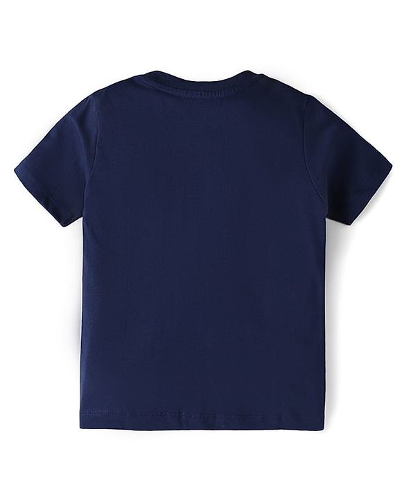 Babyhug Cotton Knit Half Sleeves T-Shirts With Fries & Burger Print Pack of 3 - Navy Blue Blue & Yellow