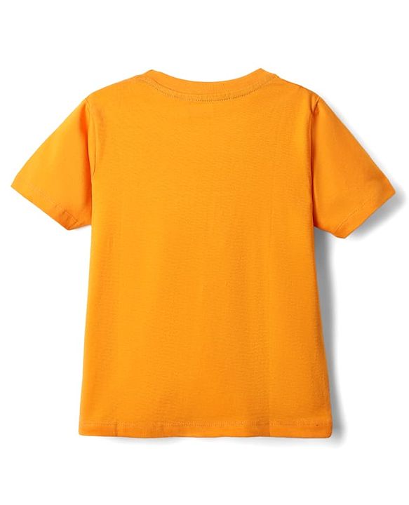Babyhug Cotton Knit Half Sleeves T-Shirt With Sport Theme Print - Orange