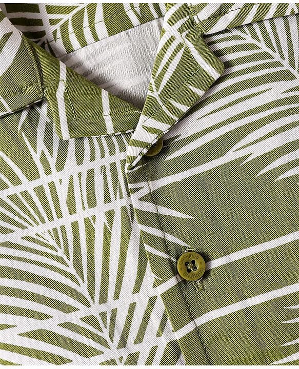 Babyhug Viscose Woven Half Sleeves Shirt With Tropical Theme Print - Green