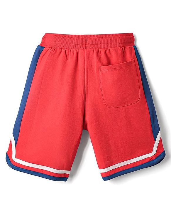 Pine Kids Marvel Terry Knit Knee Length Shorts With Spider Man Graphics - Red