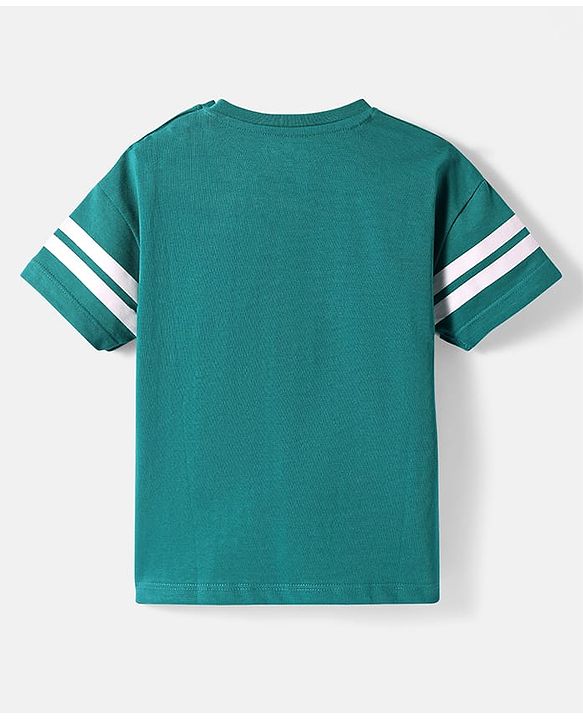 Babyhug Disney Single Jersey Knit Half Sleeves T-Shirt with Donald Duck Graphics - Green