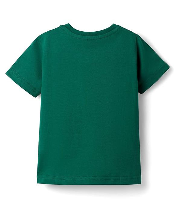 Babyhug Disney Single Jersey Knit Half Sleeve Short Night Suit With Pluto Graphic - Dark Green