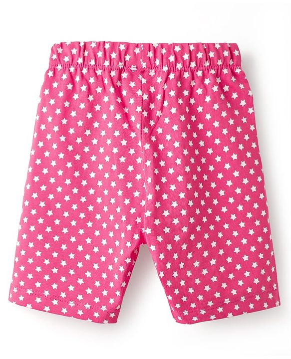 Babyhug Cotton Knit Half Sleeves Night Suit Mommys Princess Print - Navy Blue & Pink