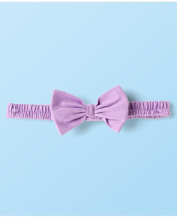 Babyhug Cotton Woven Frill Sleeves Polka Dots Printed Frocks with Bloomer Headbands & Bow Applique Print Pack of 2 - White & Lilac